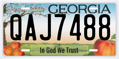 GA license plate QAJ7488