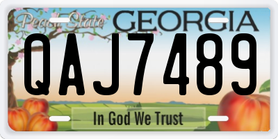 GA license plate QAJ7489