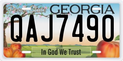 GA license plate QAJ7490