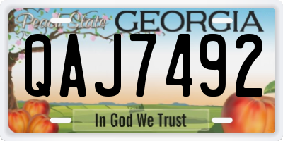 GA license plate QAJ7492