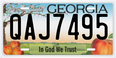 GA license plate QAJ7495