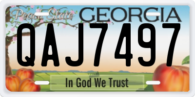 GA license plate QAJ7497