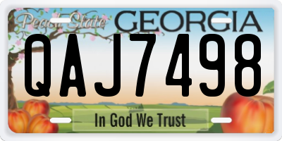 GA license plate QAJ7498