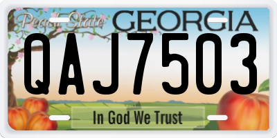 GA license plate QAJ7503