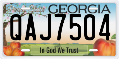 GA license plate QAJ7504