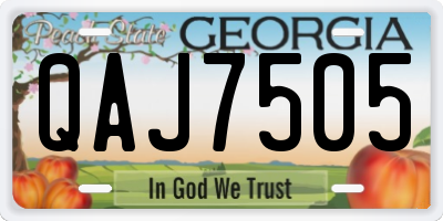 GA license plate QAJ7505