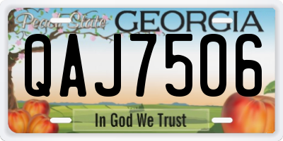 GA license plate QAJ7506