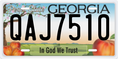 GA license plate QAJ7510