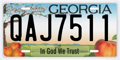 GA license plate QAJ7511