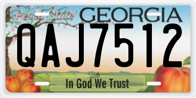GA license plate QAJ7512