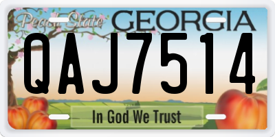 GA license plate QAJ7514