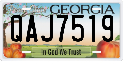 GA license plate QAJ7519