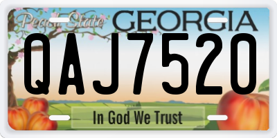 GA license plate QAJ7520