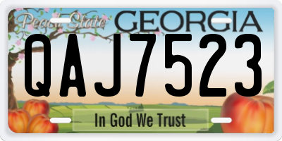 GA license plate QAJ7523