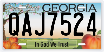 GA license plate QAJ7524