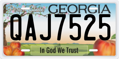 GA license plate QAJ7525
