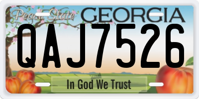 GA license plate QAJ7526