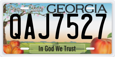 GA license plate QAJ7527