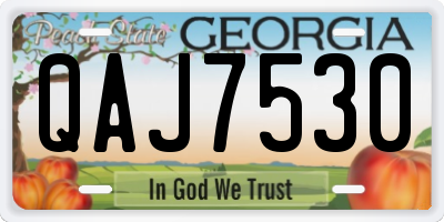 GA license plate QAJ7530