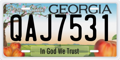GA license plate QAJ7531