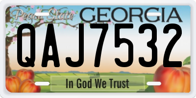 GA license plate QAJ7532