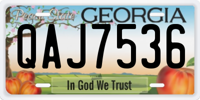 GA license plate QAJ7536