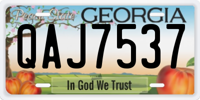 GA license plate QAJ7537