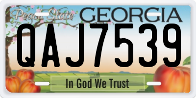 GA license plate QAJ7539