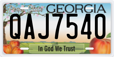 GA license plate QAJ7540