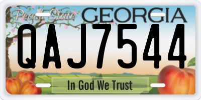 GA license plate QAJ7544