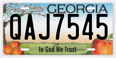 GA license plate QAJ7545