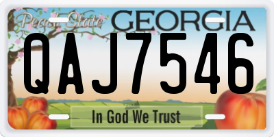 GA license plate QAJ7546