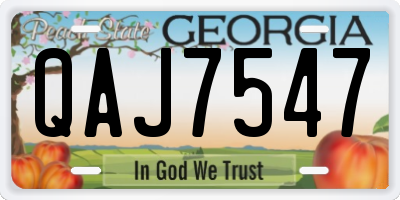 GA license plate QAJ7547