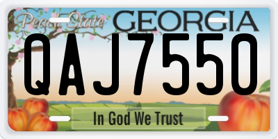 GA license plate QAJ7550