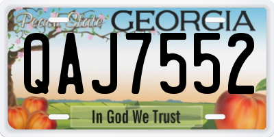 GA license plate QAJ7552