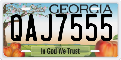 GA license plate QAJ7555
