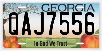 GA license plate QAJ7556