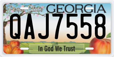GA license plate QAJ7558