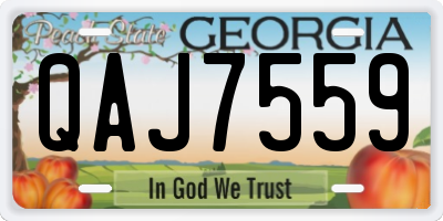 GA license plate QAJ7559