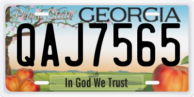 GA license plate QAJ7565