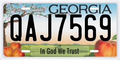 GA license plate QAJ7569