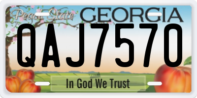 GA license plate QAJ7570