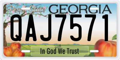 GA license plate QAJ7571