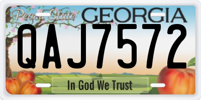 GA license plate QAJ7572