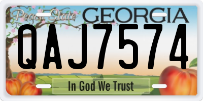 GA license plate QAJ7574