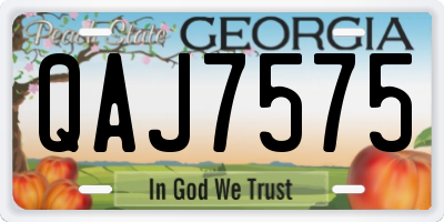 GA license plate QAJ7575