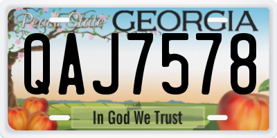 GA license plate QAJ7578