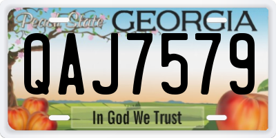 GA license plate QAJ7579