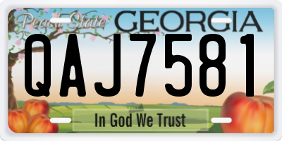GA license plate QAJ7581