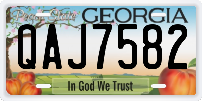GA license plate QAJ7582